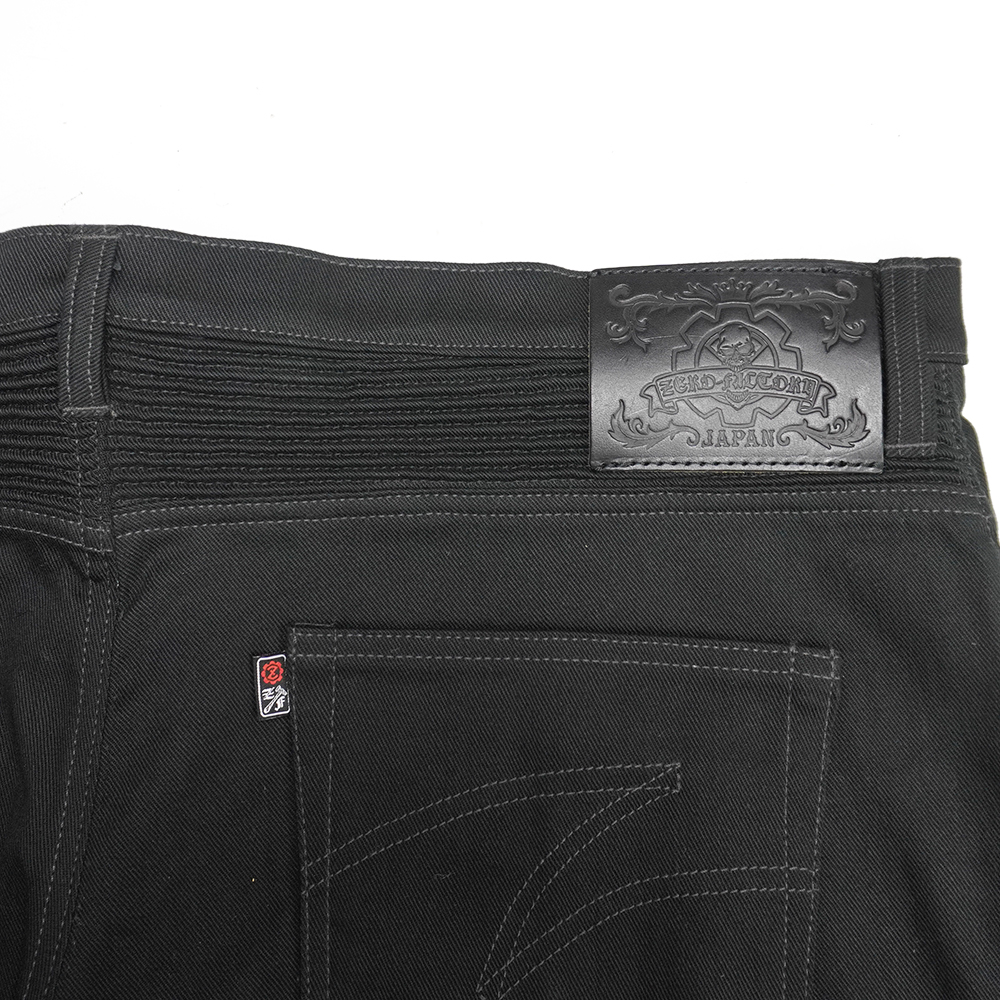 12.5oz Black Stretch Denim 【蛇腹】の画像