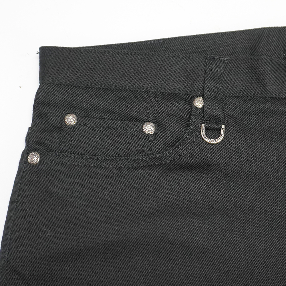12.5oz Black Stretch Denim 【蛇腹】の画像