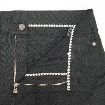 12.5oz Black Stretch Denim 【蛇腹】の画像
