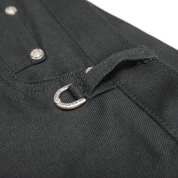 12.5oz Black Stretch Denim 【蛇腹】の画像