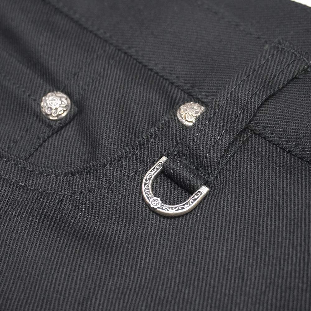 12.5oz Black Stretch Denim 《Ladies》 【蛇腹】の画像