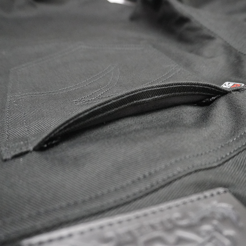 12.5oz Black Stretch Denim 《Ladies》 【蛇腹】の画像