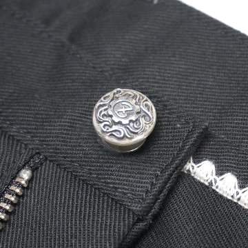 12.5oz Black Stretch Denim 《Ladies》 【蛇腹】の画像