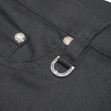 12.5oz Black Stretch Denim 《Ladies》 【蛇腹】の画像