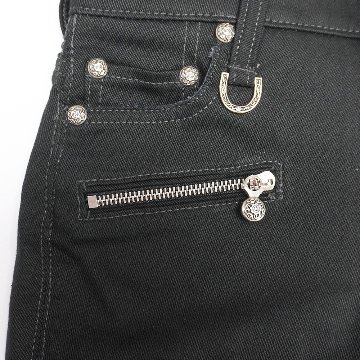12.5oz Black Stretch Denim 《Ladies》 【蛇腹】の画像
