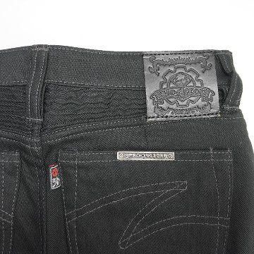 12.5oz Black Stretch Denim 《Ladies》 【蛇腹】の画像