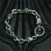 Stare Skull(L) With Skull Clip(L) Bracelet画像