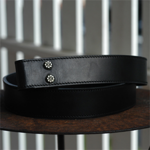 Leather Belt with 脱着式 Sunrise Button画像